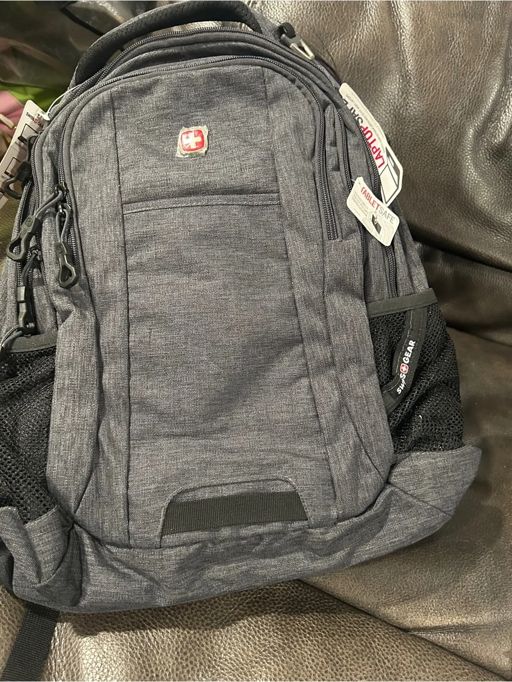 SwissGear Gray-Black Men's Commuter Backpack with Laptop Compartment